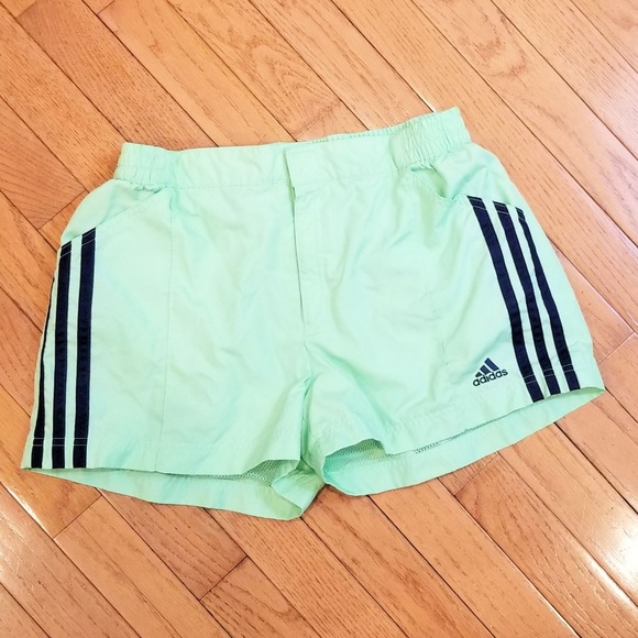 lime green adidas shorts